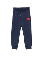 Pantaloni sportivi per bambino Hugo Kids blu con logo frontale G01182 85C Hugo KIDS 