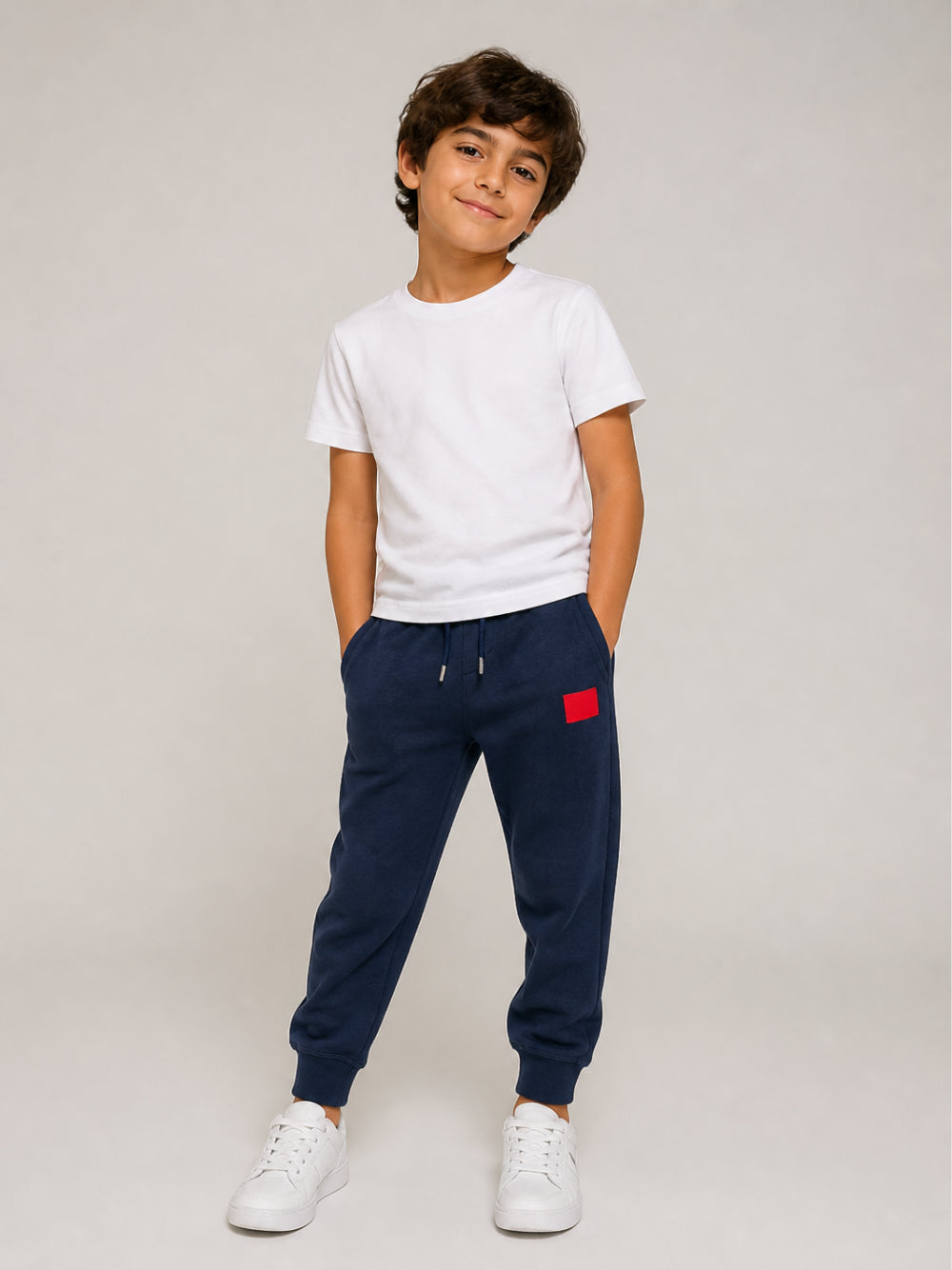 Pantaloni sportivi per bambino Hugo Kids blu con logo frontale G01182 85C Hugo KIDS 
