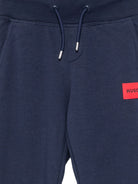 Pantaloni sportivi per bambino Hugo Kids blu con logo frontale G01182 85C Hugo KIDS 