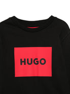 Felpa per bambino Hugo Kids nera con dettaglio logo G01184 09B Hugo KIDS 