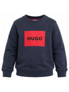Felpa per bambino Hugo Kids blu con stampa logo G01184 85C Hugo KIDS 