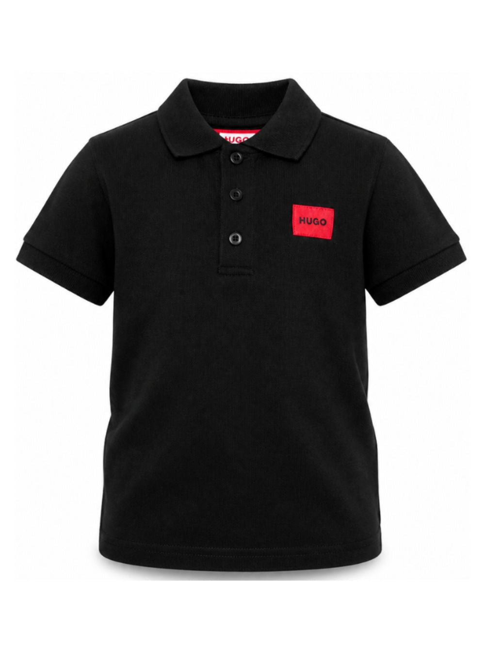 T-shirt per bambino Hugo Kids nera con colletto stile polo G01186 09B Hugo KIDS 