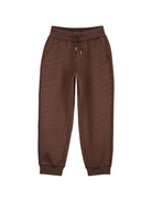 Pantaloni sportivi per bambino Hugo Kids marroni con motivo monogramma all-over G01210 33G Hugo KIDS 