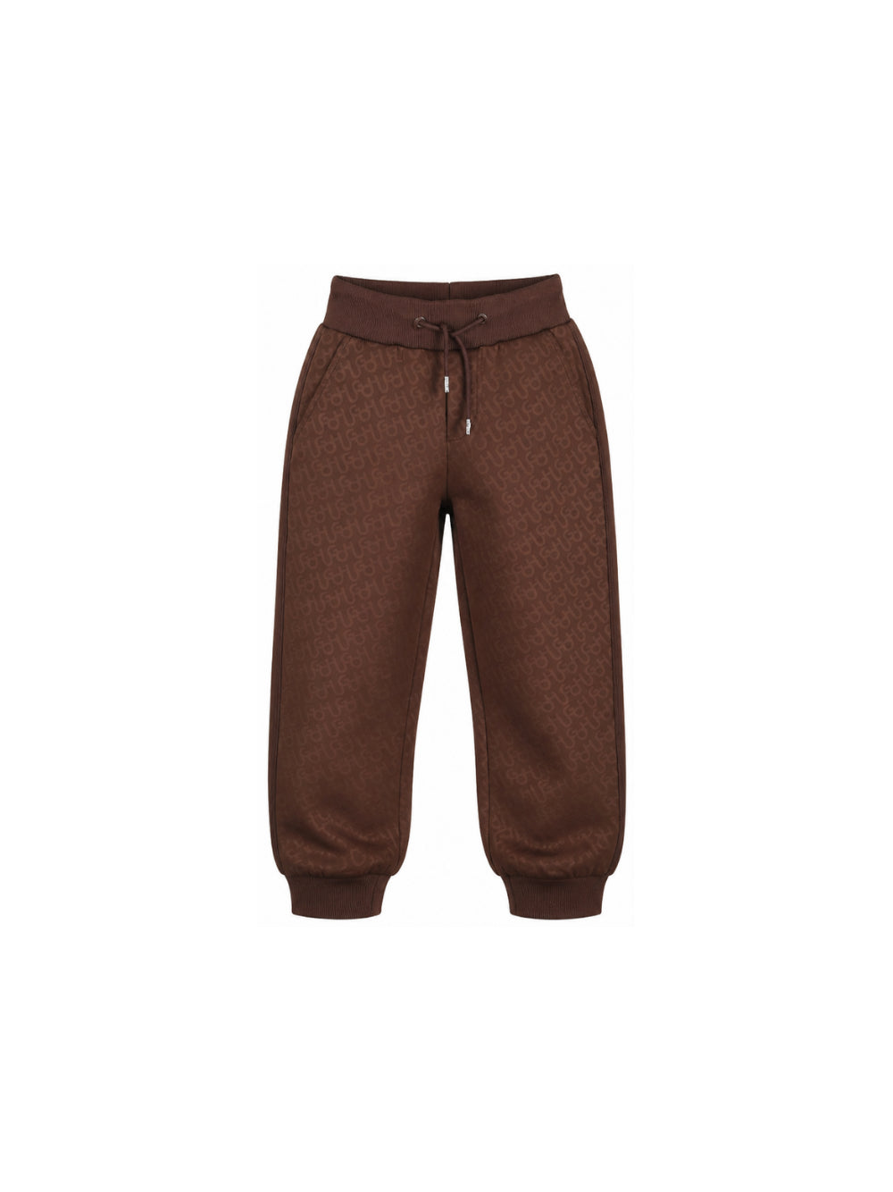 Pantaloni sportivi per bambino Hugo Kids marroni con motivo monogramma all-over G01210 33G Hugo KIDS 