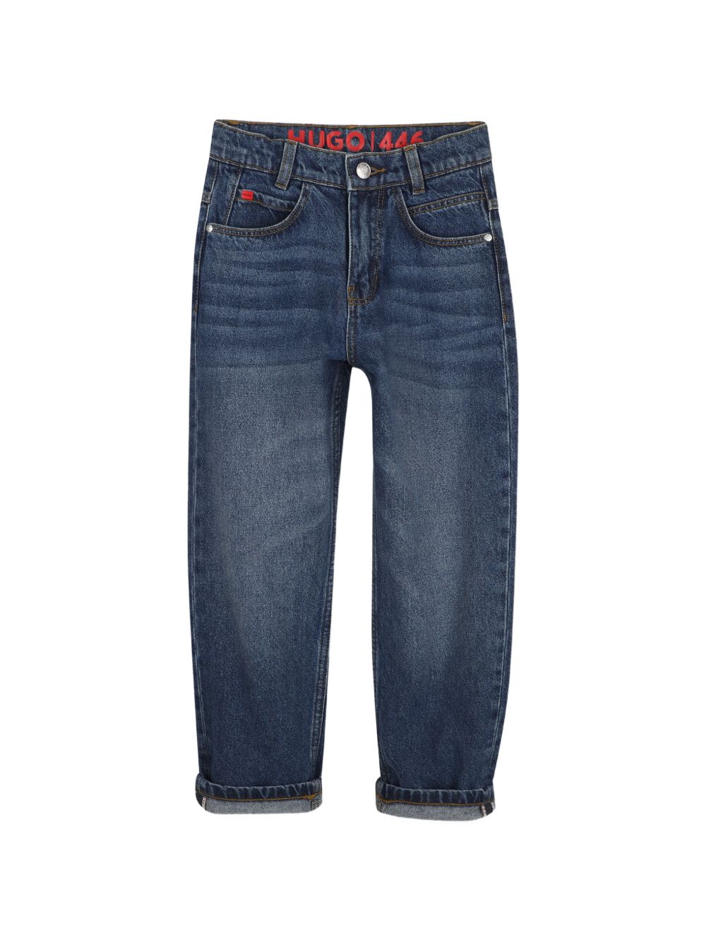 Jeans per bambino Hugo Kids blu con applicazione posteriore con logo G01213 Z25 Hugo KIDS 