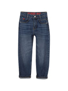Jeans per bambino Hugo Kids blu con applicazione posteriore con logo G01213 Z25 Hugo KIDS 