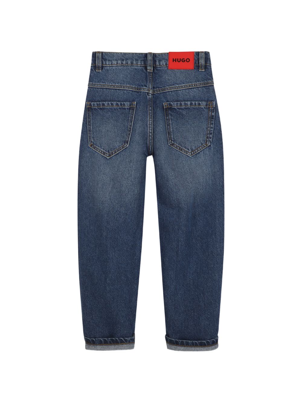 Jeans per bambino Hugo Kids blu con applicazione posteriore con logo G01213 Z25 Hugo KIDS 