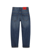 Jeans per bambino Hugo Kids blu con applicazione posteriore con logo G01213 Z25 Hugo KIDS 