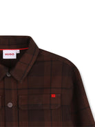 Camicia per bambino Hugo Kids marrone con design a quadri G01226 33G Hugo KIDS 