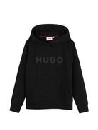 Felpa per bambino Hugo Kids nera con logo sul davanti G01231 09B Hugo KIDS 