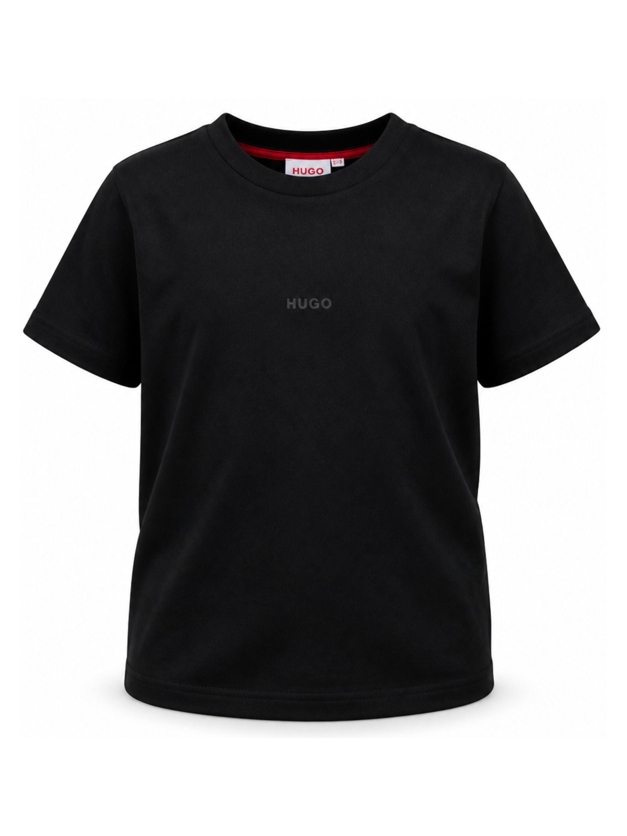 T-shirt per bambino Hugo Kids nera con logo sul davanti G01240 09B Hugo KIDS 