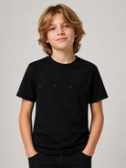 T-shirt per bambino Hugo Kids nera con logo sul davanti G01241 09B Hugo KIDS 