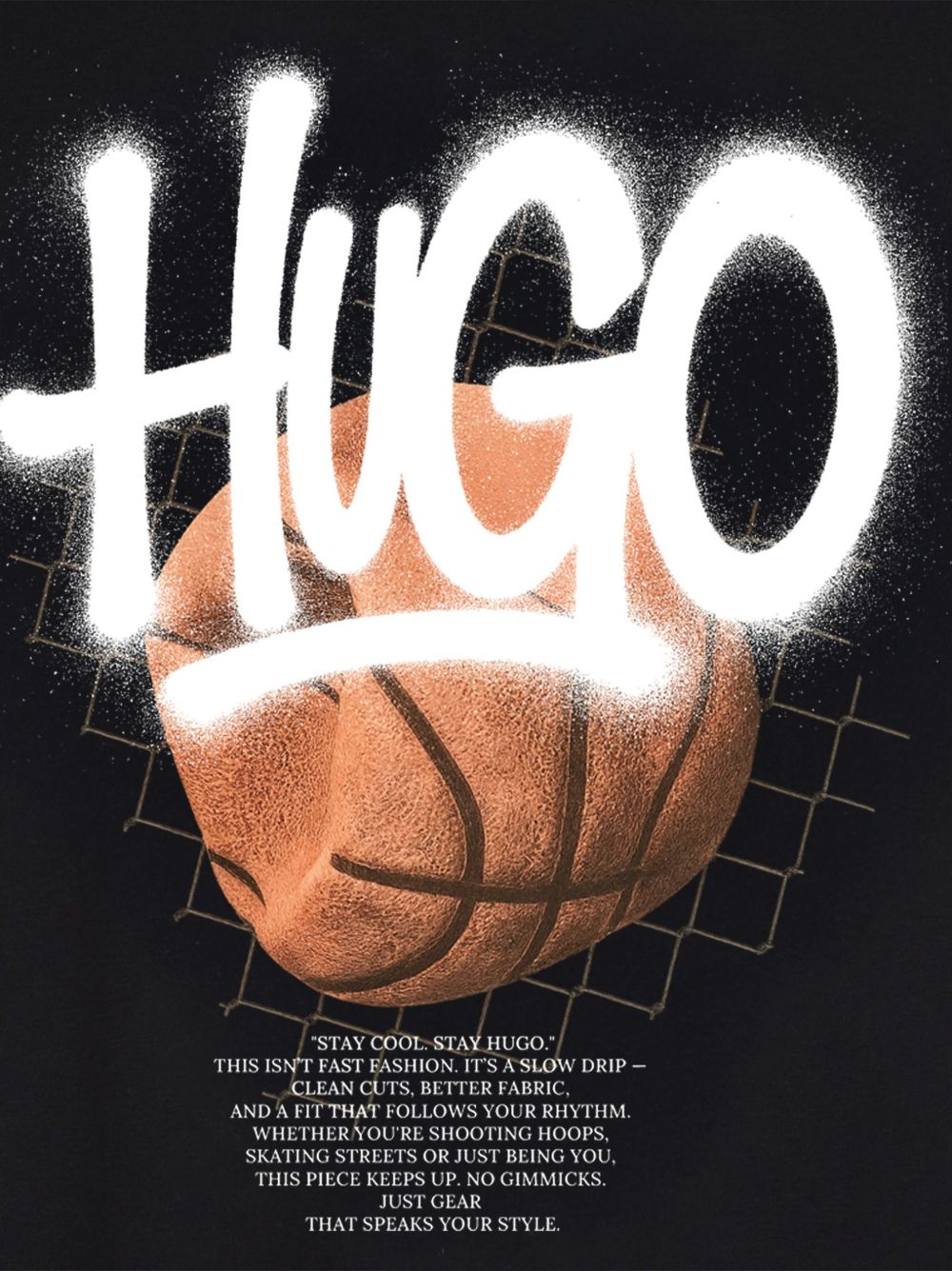T-shirt per bambino Hugo Kids nera con stampa grafica G01245 09B Hugo KIDS 