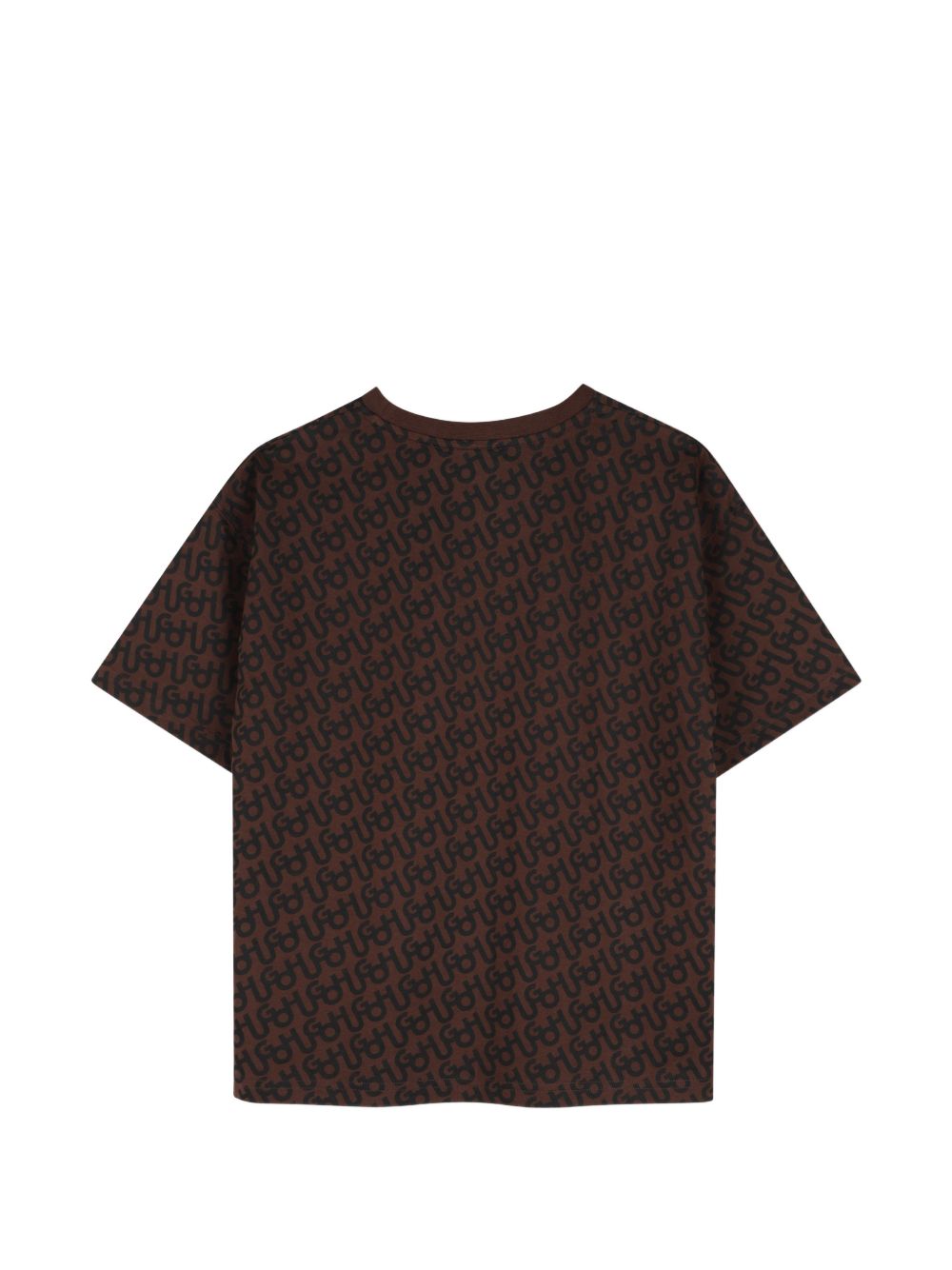 T-shirt per bambino Hugo Kids marrone con stampa monogramma all-over G01249 33G Hugo KIDS 