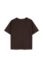 T-shirt per bambino Hugo Kids marrone con stampa monogramma all-over G01249 33G Hugo KIDS 