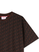 T-shirt per bambino Hugo Kids marrone con stampa monogramma all-over G01249 33G Hugo KIDS 
