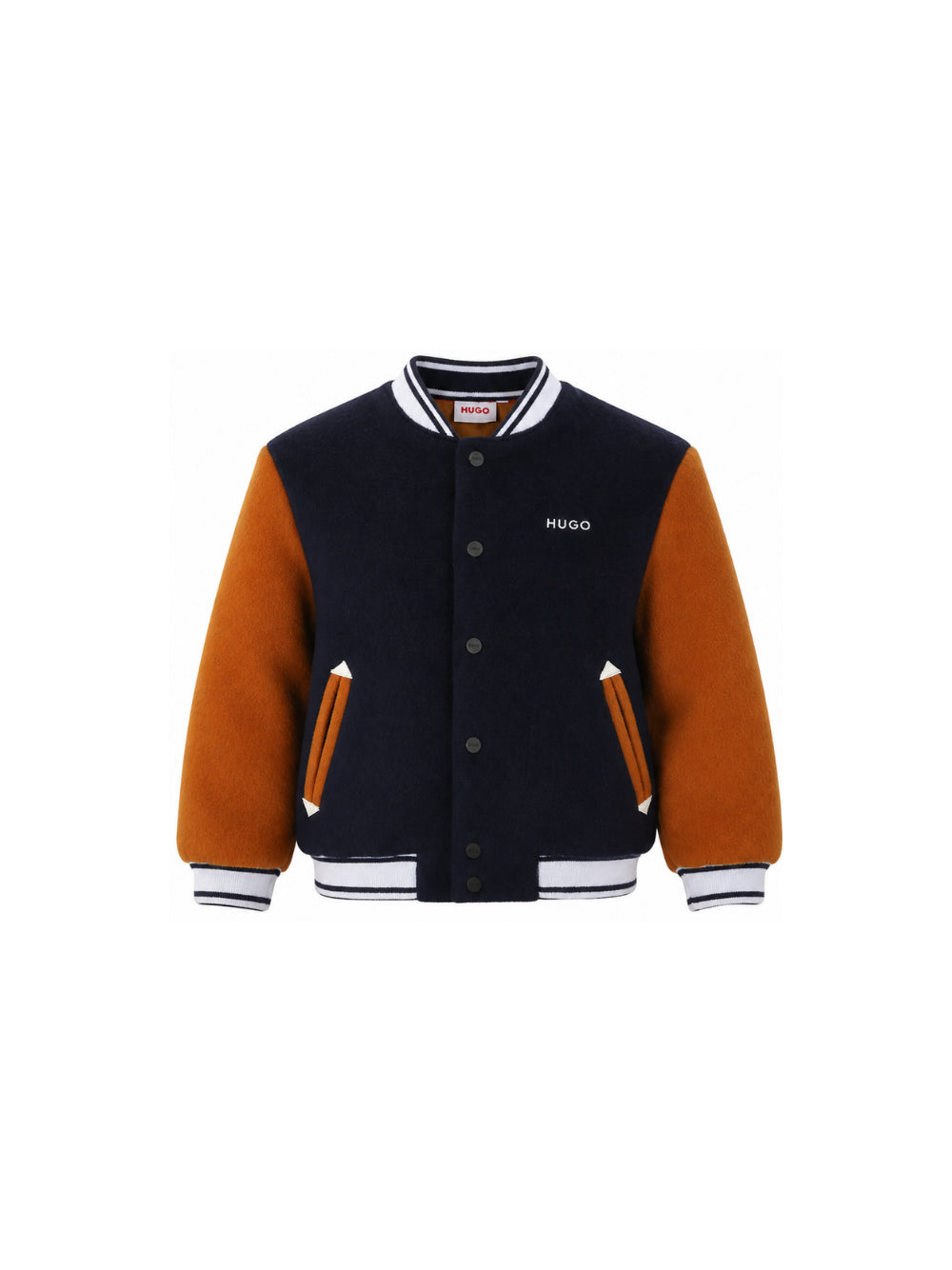 Giubbino per bambino Hugo Kids blu con logo ricamato sul davanti G01252 85C Hugo KIDS 