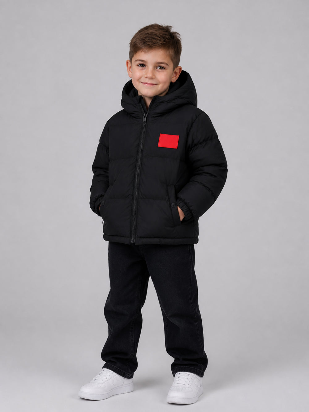 Piumino per bambino Hugo Kids nero con finitura imbottita G01254 09B Hugo KIDS 