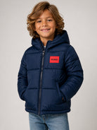 Piumino per bambino Hugo Kids blu con patch logata G01254 85C Hugo KIDS 