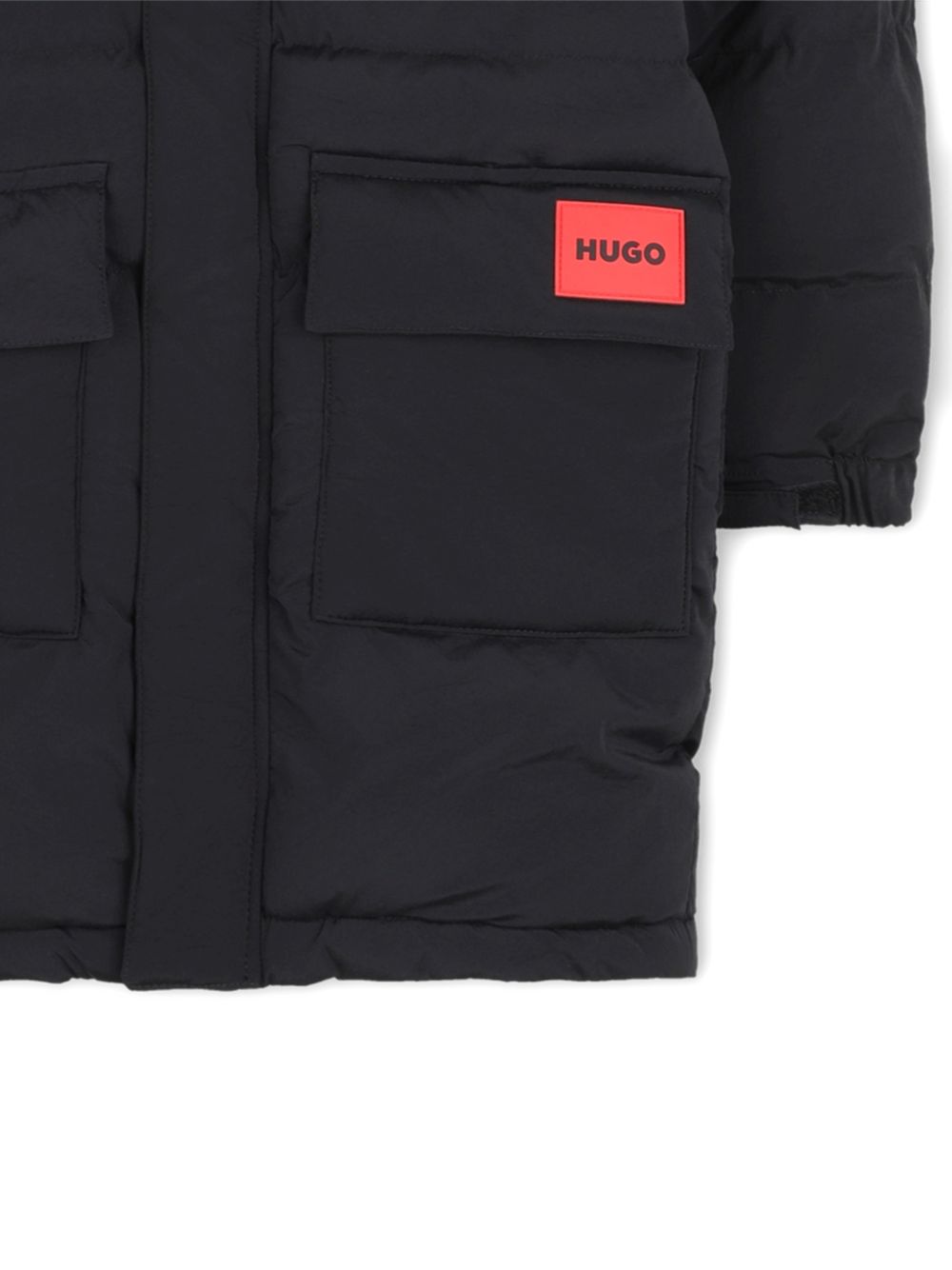 Cappotto per bambino Hugo Kids nero con design imbottito G01256 09B Hugo KIDS 