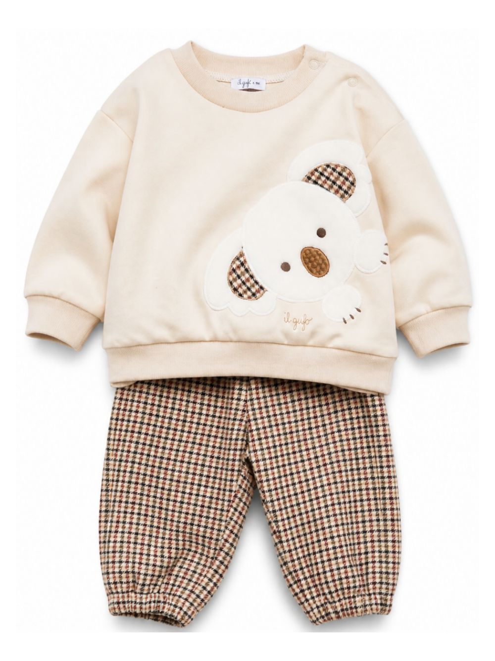 Completo per neonati Il Gufo Kids beige con motivo patch koala A26GDF0030W3043 132 IL GUFO KIDS 