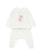 Set maglione e pantaloni per neonati Il Gufo Kids bianco con toppa a forma di volpe con toppa a forma di volpe A26GDF0036M0100 100 IL GUFO KIDS 