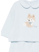 Pigiama per neonato Il Gufo Kids azzurro con colletto Peter Pan e toppa a volpe A26GDF0036M0100 404 IL GUFO KIDS 