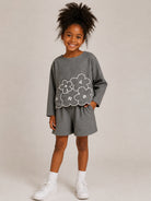 Completo per bambina Il Gufo grigio con motivo floreale A26GDP0014W0003 0710 IL GUFO KIDS 