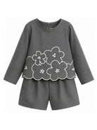 Completo per bambina Il Gufo grigio con motivo floreale A26GDP0014W0003 0710 IL GUFO KIDS 