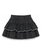 Gonna midi per bambina Il Gufo Kids nera con ruches A26GGN0016J0026 099 IL GUFO KIDS 
