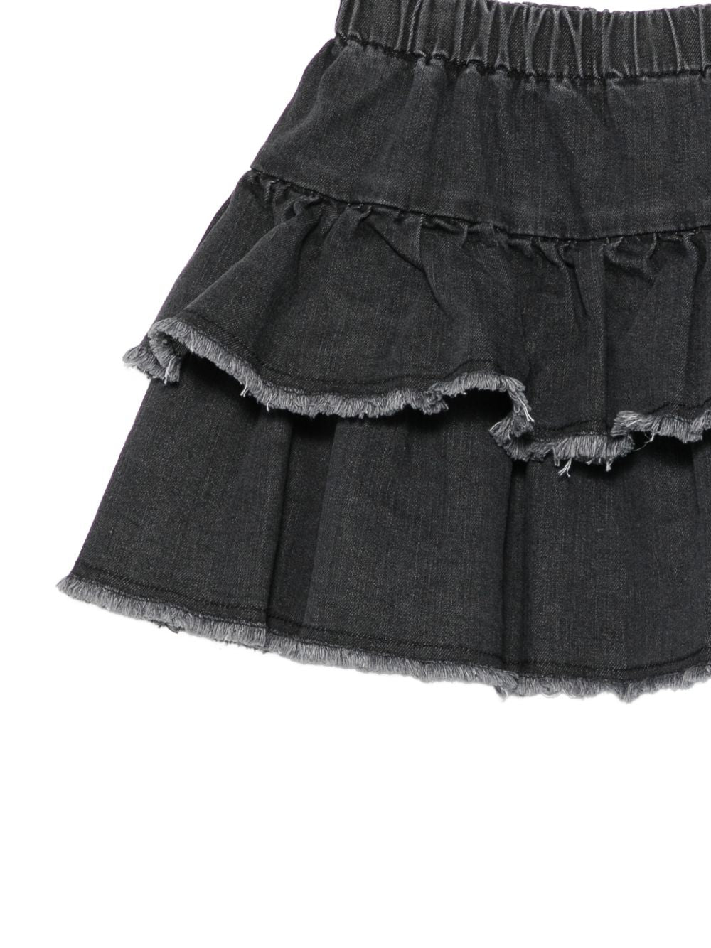 Gonna midi per bambina Il Gufo Kids nera con ruches A26GGN0016J0026 099 IL GUFO KIDS 