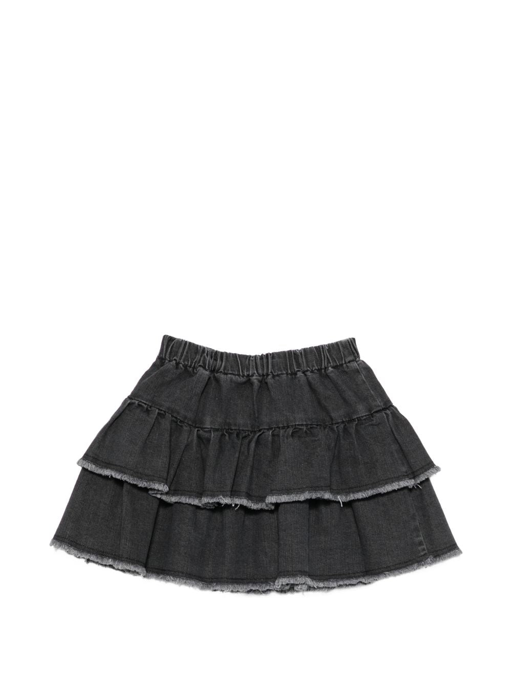 Gonna midi per bambina Il Gufo Kids nera con ruches A26GGN0016J0026 099 IL GUFO KIDS 
