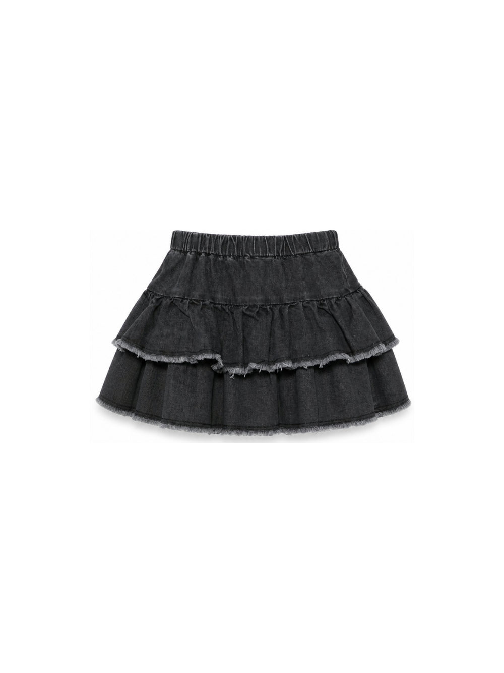 Gonna midi per bambina Il Gufo Kids nera con ruches A26GGN0016J0026 099 IL GUFO KIDS 