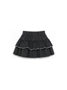 Gonna midi per bambina Il Gufo Kids nera con ruches A26GGN0016J0026 099 IL GUFO KIDS 