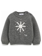 Maglione per neonata Il Gufo Kids grigio con ricamo fiocco di neve A26GMA0006EM220 085 IL GUFO KIDS 