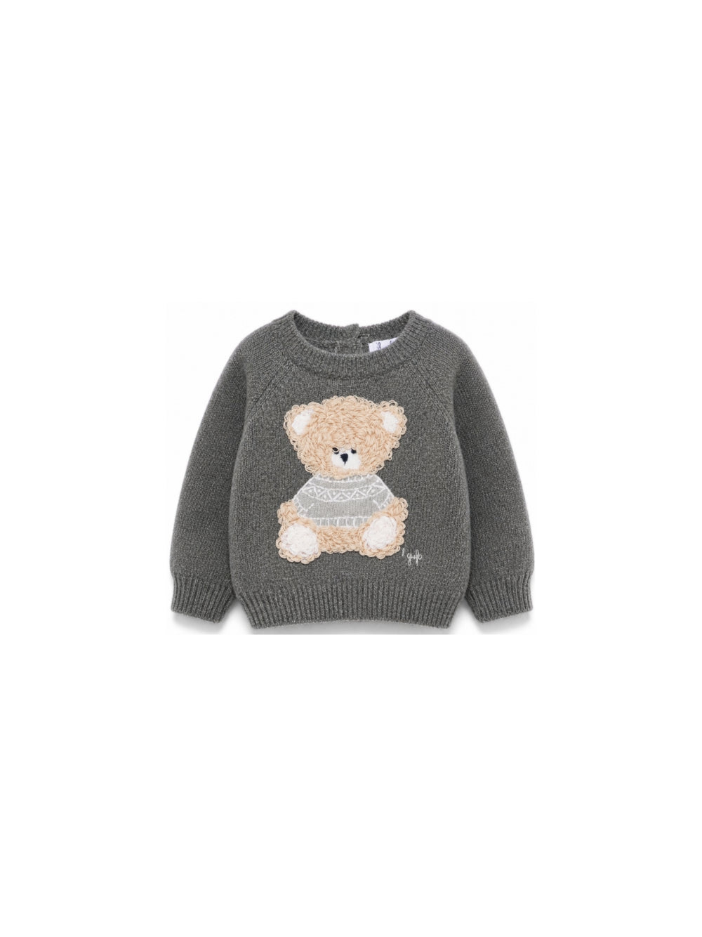 Maglione per neonato Il Gufo Kids grigio con ricamo orsetto A26GMA0024EM220 0807 IL GUFO KIDS 