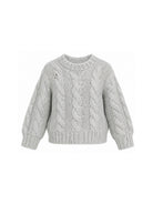 Maglione per bambina Il Gufo Kids grigio con motivo a trecce A26GMA0025EM915 072 IL GUFO KIDS 