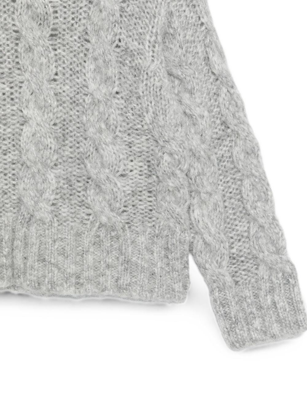 Maglione per bambina Il Gufo Kids grigio con motivo a trecce A26GMA0025EM915 072 IL GUFO KIDS 