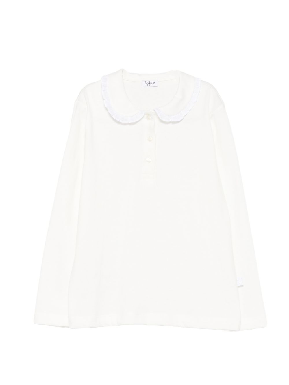Maglia per bambina Il Gufo Kids bianca con colletto con volant A26GPO0003MF002 1001 IL GUFO KIDS 
