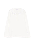 Maglia per bambina Il Gufo Kids bianca con colletto con volant A26GPO0003MF002 1001 IL GUFO KIDS 