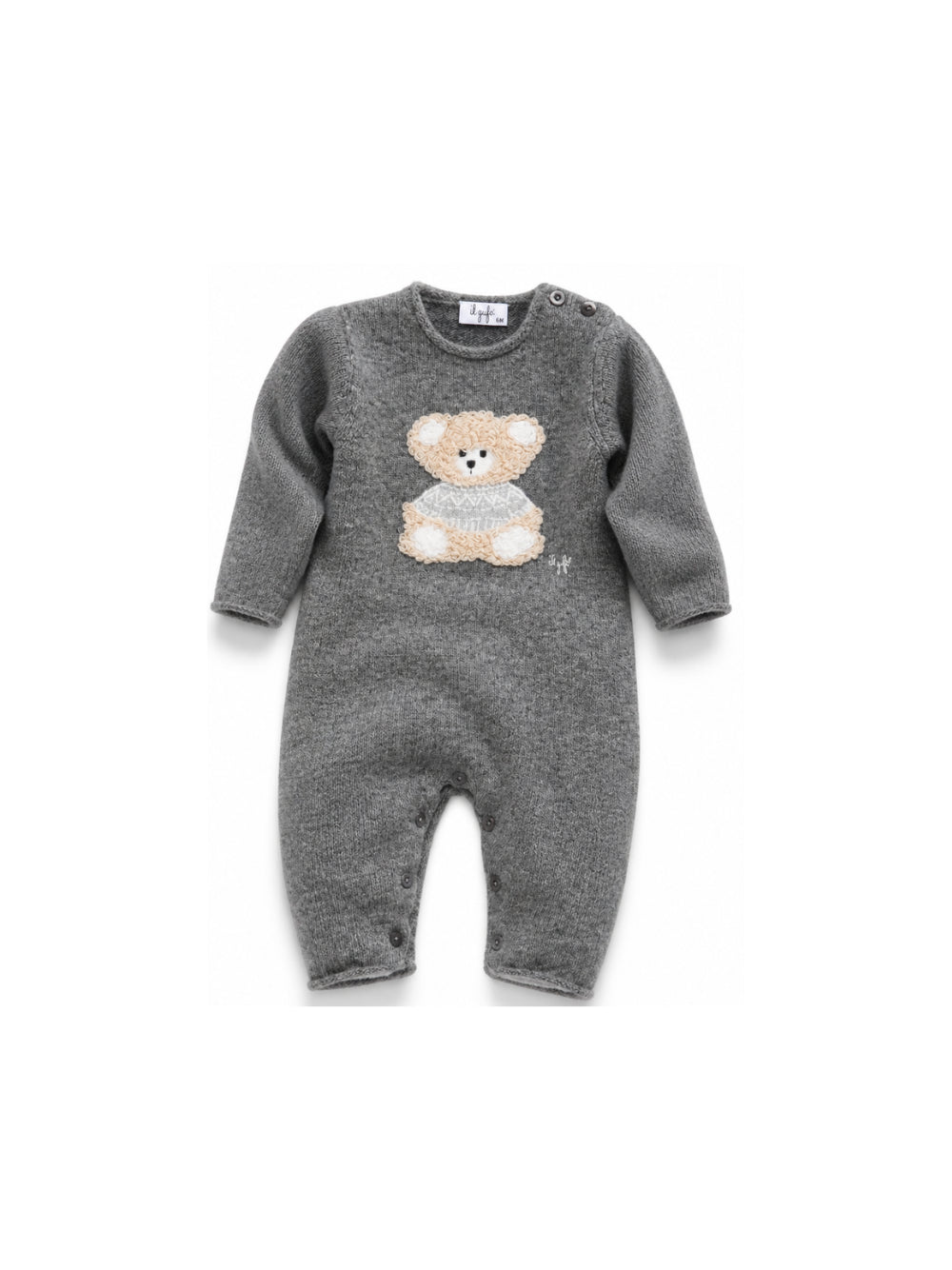 Tutina per neonati Il Gufo Kids grigia con motivo orsetto A26GTL0002EM220 085 IL GUFO KIDS 