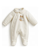 Tutina per neonato Il Gufo Kids bianco con applicazione a forma di volpe sul davanti A26GTP0014M0100 100 IL GUFO KIDS 