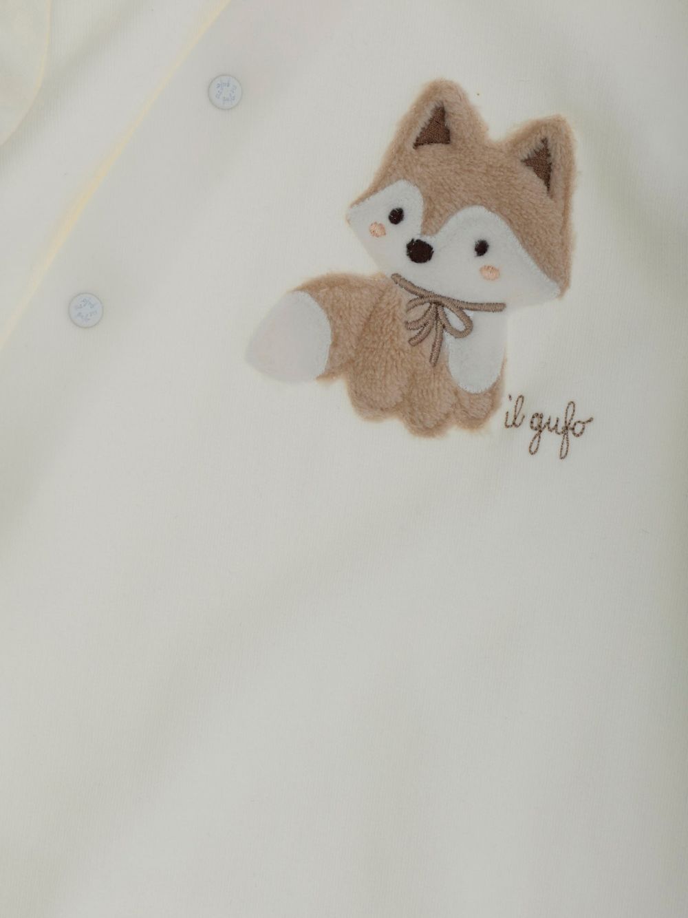 Tutina per neonato Il Gufo Kids bianco con applicazione a forma di volpe sul davanti A26GTP0014M0100 100 IL GUFO KIDS 