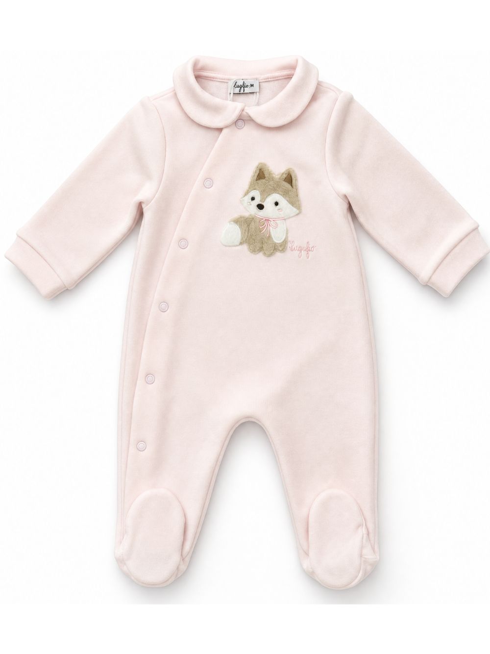 Tutina per neonata Il Gufo Kids rosa con ricamo volpe sul davanti A26GTP0014M0100 303 IL GUFO KIDS 