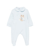 Tutina per neonati Il Gufo Kids azzurra con colletto peter pan A26GTP0014M0100 404 IL GUFO KIDS 