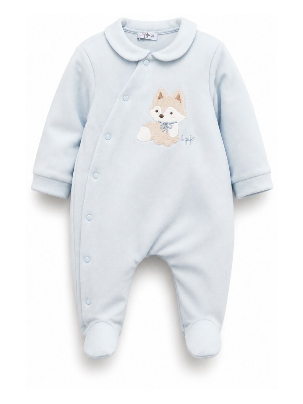 Tutina per neonati Il Gufo Kids azzurra con colletto peter pan A26GTP0014M0100 404 IL GUFO KIDS 