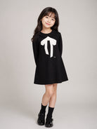 Abito per bambina Il Gufo Kids nero con dettaglio fiocco A26GVL0017M0041 0910 IL GUFO KIDS 