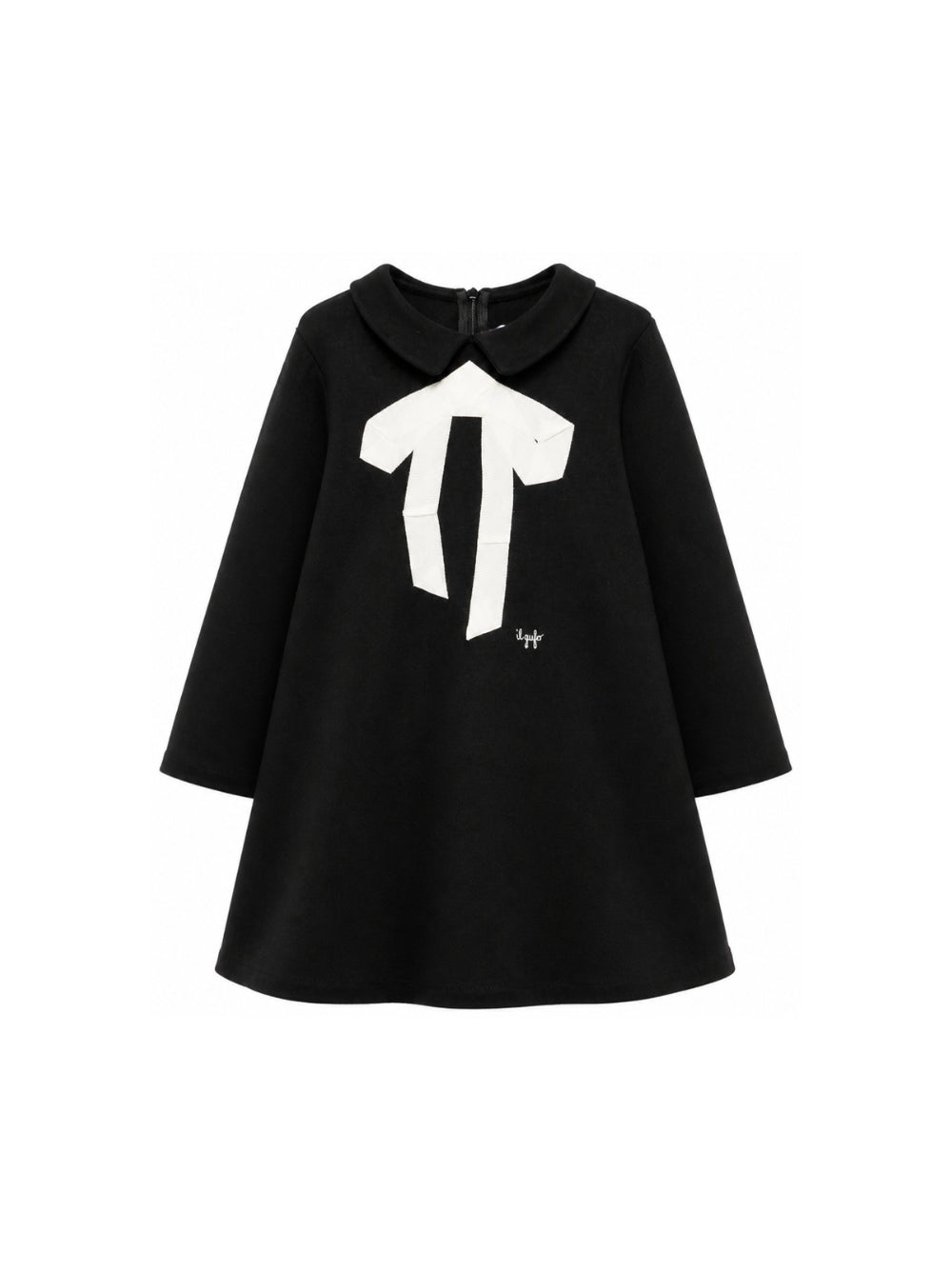 Abito per bambina Il Gufo Kids nero con dettaglio fiocco A26GVL0017M0041 0910 IL GUFO KIDS 
