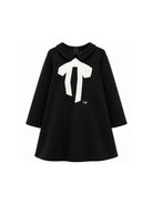 Abito per bambina Il Gufo Kids nero con dettaglio fiocco A26GVL0017M0041 0910 IL GUFO KIDS 