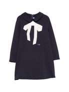 Abito per bambina Il Gufo Kids blu con dettaglio fiocco A26GVL0017M0041 4910 IL GUFO KIDS 